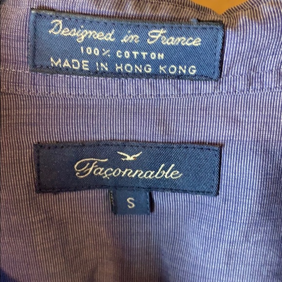 Women’s Faconnable blue fitted dress shirt sz S - Picture 2 of 4